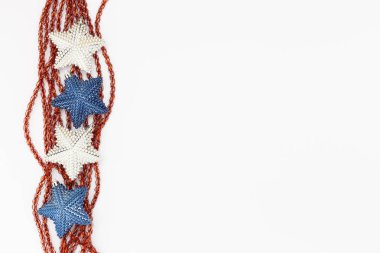 Beyaz ve mavi yıldız Noel dekorasyon