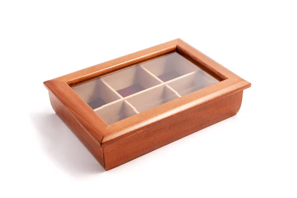 Trumny drewniane pudełko biżuteria — Zdjęcie stockowe