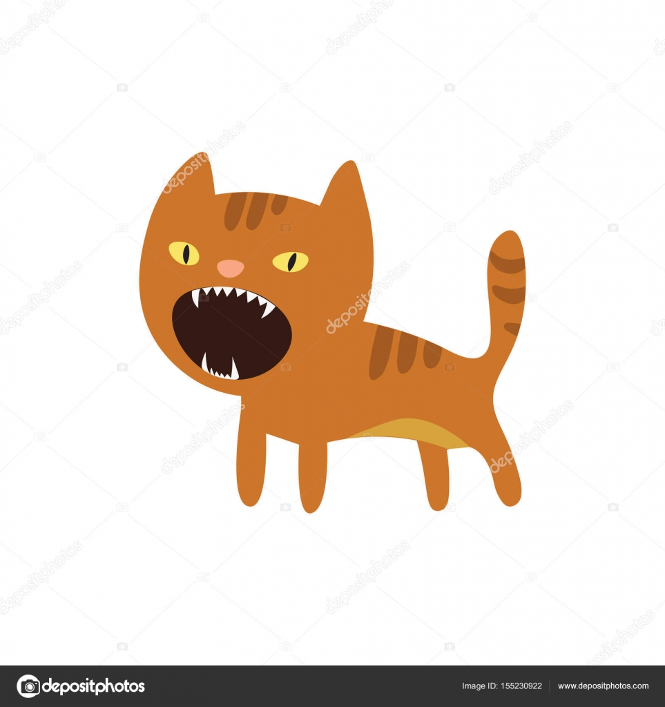 Isolated Cute Angry Cat Emoji Stock Vector - Illustration of angry, kitten:  225028193