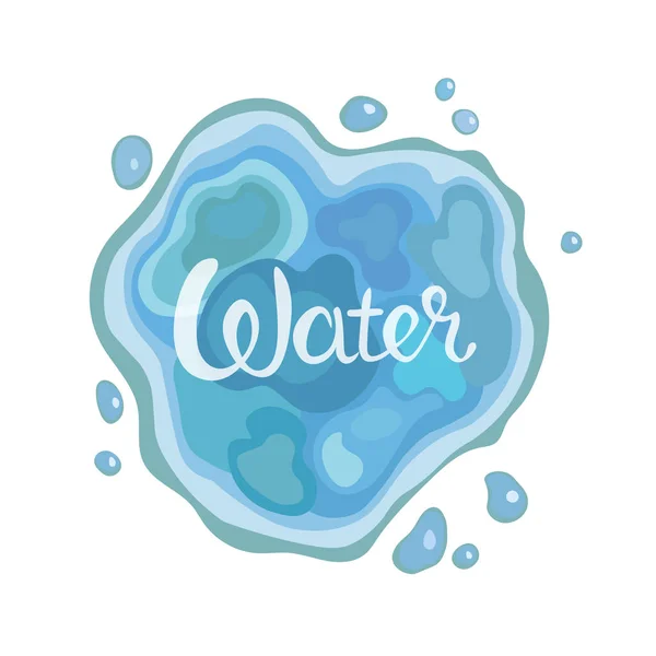 Charco de agua chorro de agua gota de agua aislada en blanco — Vector de stock