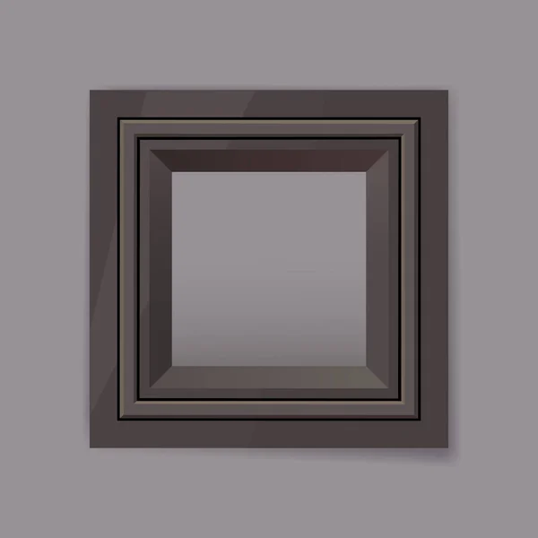 Dark chrom metal frame blank — Stock Vector