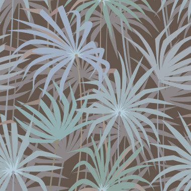 Tropikal palmiye Dikişsiz desen bırakır. Tropik orman fan yaprak arka plan