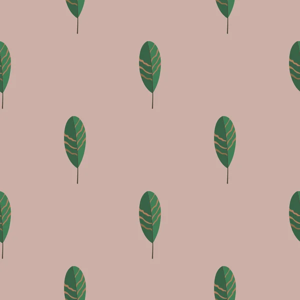 縞模様の葉を持つシームレス パターン — ストックベクタ
