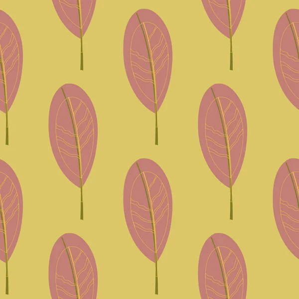 Naadloze patroon met gestreepte bladeren — Stockvector