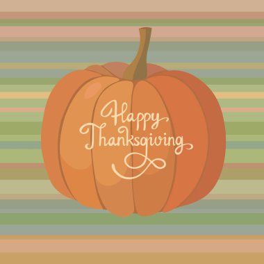 Mutlu Şükran Günü tebrik kartı. Sonbahar kabak vektör artalan