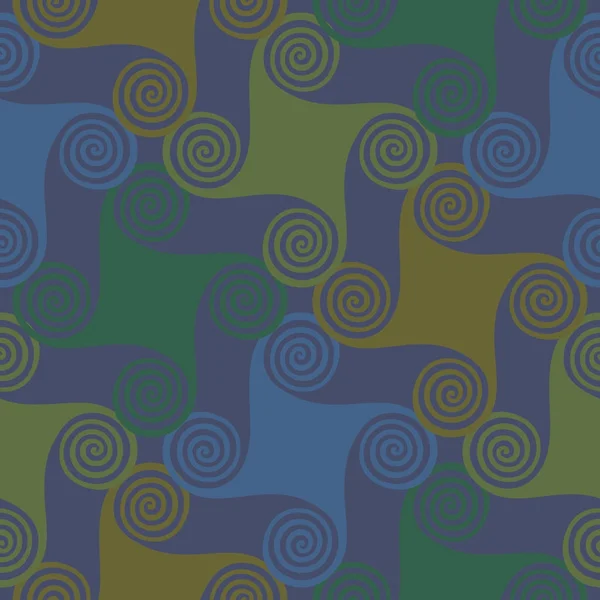 Πολύχρωμο ομαλή μοτίβο με σπιράλ στοιχεία σε σκούρο μπλε φόντο — Διανυσματικό Αρχείο