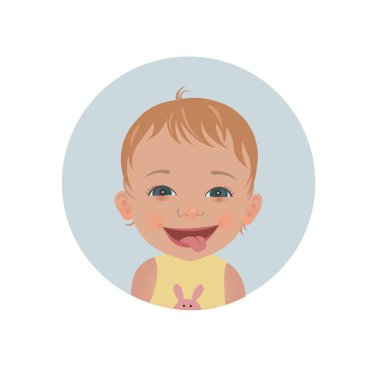 Şirin Bebek ifade dilini. Gülümseyen çocuk simgesi