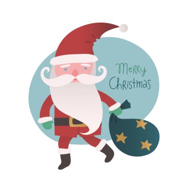 Noel Baba 'yla mutlu Noeller kartı.