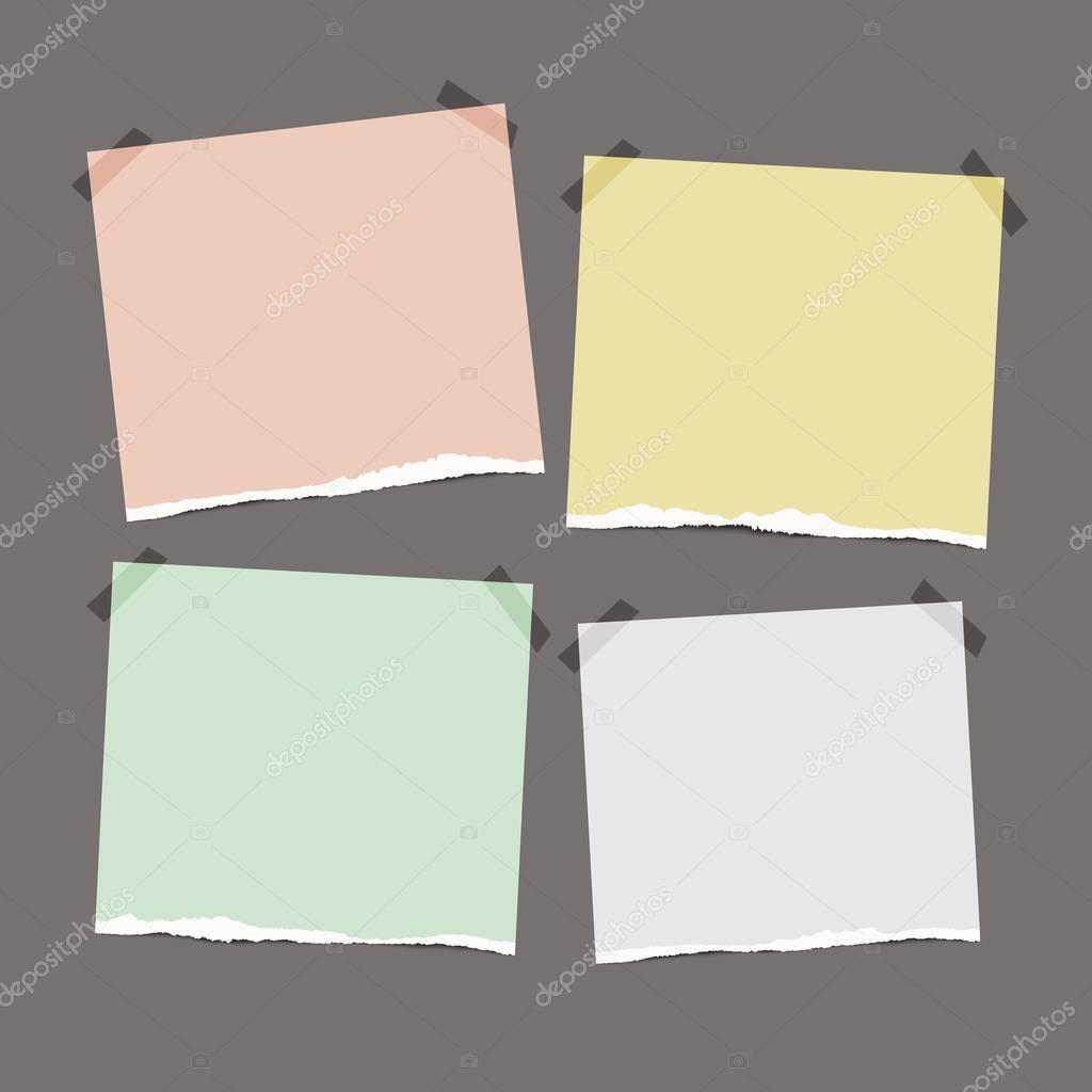 Torn paper collection in pastel shades. Ripped notepaper with space for your text