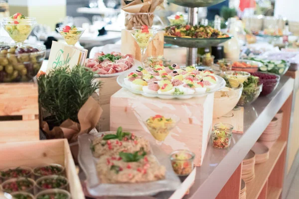 Jídlo Formou Bufetu Brunch Catering Večeře Jídlo Party Sdílení Koncepce — Stock fotografie