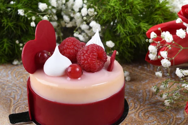 Lebendige Farbe Himbeere Vanille Mini Kuchen Liebesfeier Party Frisches Luxus — Stockfoto