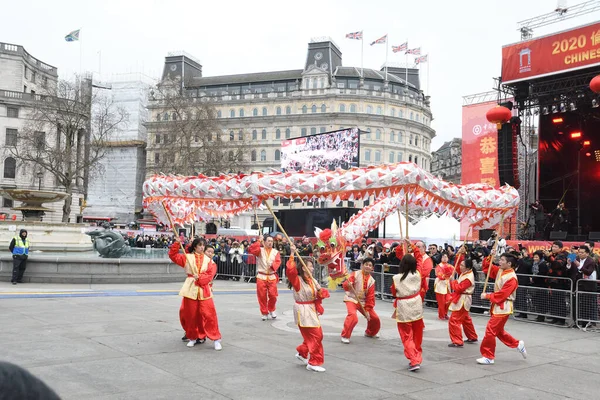 London Storbritannien Januari 2020 Kinesiska Nyåret Den Kinesiska Festivalen Som — Stockfoto