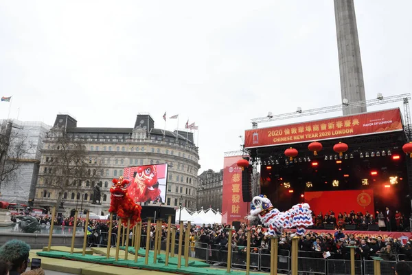 2020年1月25日 イギリス ロンドン 中国の旧正月は 伝統的な中国の暦で新年の始まりを祝う中国の祭りです — ストック写真