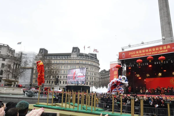 2020年1月25日 イギリス ロンドン 中国の旧正月は 伝統的な中国の暦で新年の始まりを祝う中国の祭りです — ストック写真