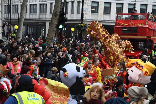 London Storbritannien Januari 2020 Kinesiska Nyåret Den Kinesiska Festivalen Som — Stockfoto