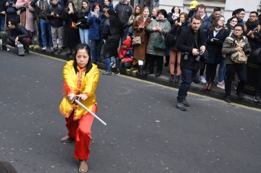 Londra, Birleşik Krallık, 25 Ocak 2020: Çin Yeni Yılı geleneksel Çin takviminde yeni yılın başlangıcını kutlayan Çin festivali..