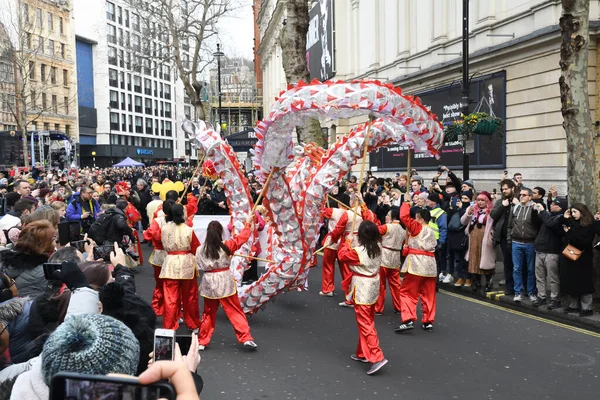 London Storbritannien Januari 2020 Kinesiska Nyåret Den Kinesiska Festivalen Som — Stockfoto