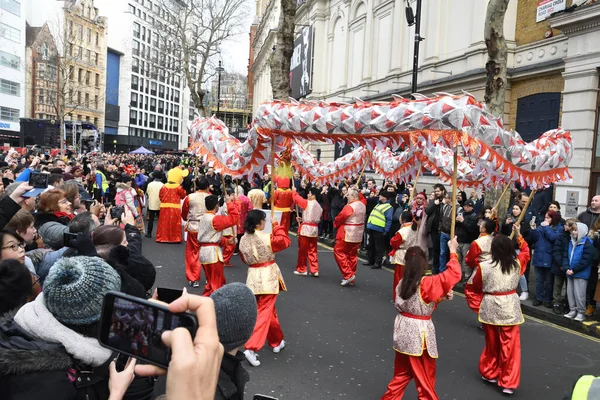 London Storbritannien Januari 2020 Kinesiska Nyåret Den Kinesiska Festivalen Som — Stockfoto