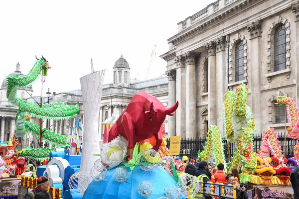 London Storbritannien Januari 2020 Kinesiska Nyåret Den Kinesiska Festivalen Som — Stockfoto