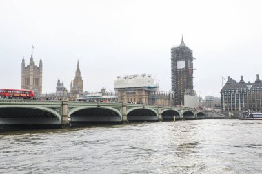 Londra, Birleşik Krallık, 24 Ocak 2020: Big Ben 'in yenilemesi, restorasyonu devam ediyor