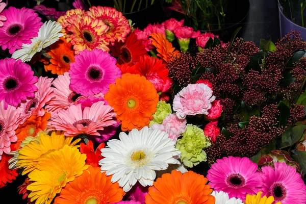 Bouquet Fiori Multicolori Fiori Freschi Primavera Sfondo Floreale San Valentino — Foto Stock