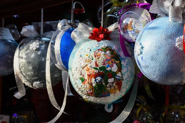 Enfeites Natal Mercado — Fotografia de Stock