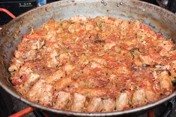 Kohlrouladen Mit Fleisch Reis Und Gemüse Gefüllte Kohlblätter Mit Fleisch — Stockfoto