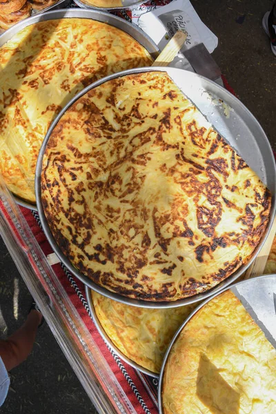 Keju Turki Tradisional Menghiasi Suborek Chebureki Atau Suberek Daging Atau — Stok Foto