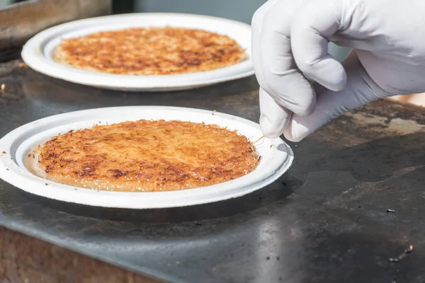 Kunefe Söt Och Smakrik Levantinost Bakverk Turkisk Dessert Specifik Och — Stockfoto