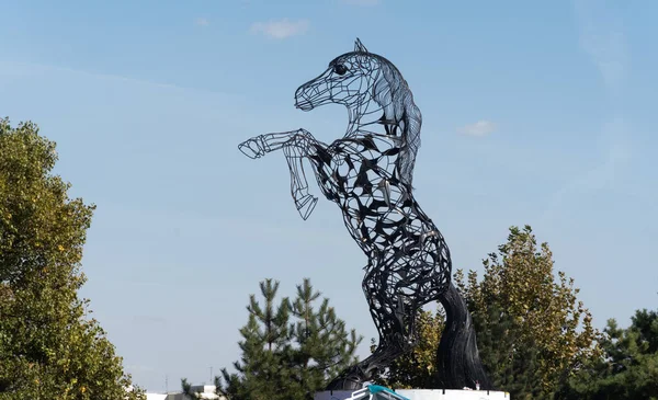 Bukarest Rumänien September Parcul Nationalstatue Eines Pferdes Ein Wahrzeichen Bukarest — Stockfoto