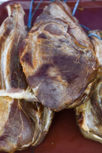 Frische Und Rohe Stücke Von Schaf Oder Lammfleisch Die Auf — Stockfoto