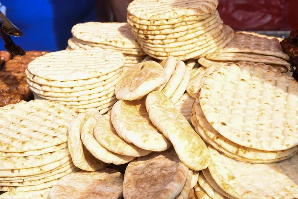 Tumpukan Roti Datar Pita Segar Gluten Free Lebanese Greek Specialist — Stok Foto