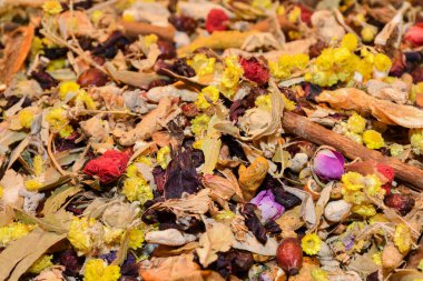 İstanbul 'da çeşitli çay ve baharatlar Türkiye' de ve Grand Bazaar 'da