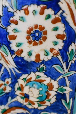 Çiçek süsleme deseni. Geleneksel Arapça kusursuz süs. Vektör. Geçmişi. İznik