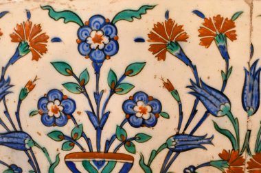 Çiçek süsleme deseni. Geleneksel Arapça kusursuz süs. Vektör. Geçmişi. İznik