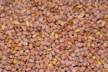 Pazarda satılık fındıklar. Sağlıklı beslenme konsepti. Tuzlu atıştırmalık