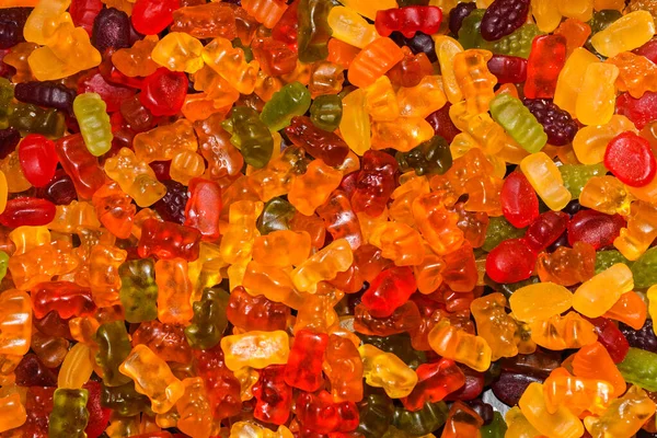 Fruit Jelly Gummy Candies Assortment Background Colorful Sweets Sugar Candies — Stock Photo, Image