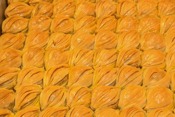 Tradiční Baklava Sladké Dezertní Lahůdky Kataif Pečivo Při Hotelové Brunch — Stock fotografie