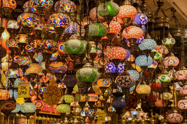 Türkische Lampen Zum Verkauf Grand Bazaar Istanbul Türkei — Stockfoto