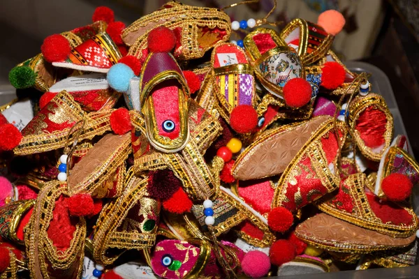 Colorful Turkish Slippers Traditional Turkish Babouche Slippers Sale Grand Bazaar — Stockfoto