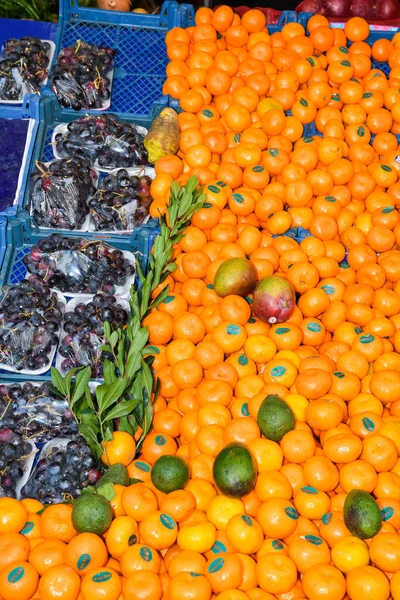 Frutas Frescas Orgánicas Mercado Campesino País Biológico Ecológico Productos Naturales — Foto de Stock