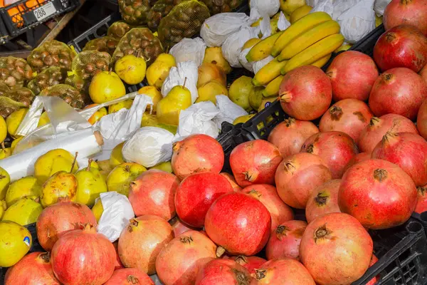 Vers Biologisch Fruit Boerenmarkt Biologisch Biologisch Land Natuurlijke Gezonde Producten — Stockfoto