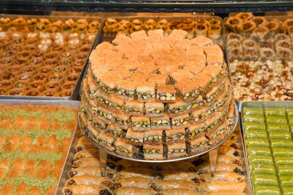 Varios Tipos Muchos Coloridos Surtido Delicias Turcas Rollos Para Venta — Foto de Stock