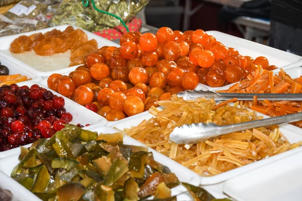 Nicea Francja Lutego 2020 Świeże Owoce Sprzedaż Rynku — Zdjęcie stockowe