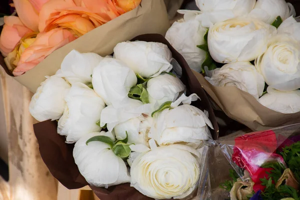 Fiori Mercato Dei Fiori Bouquet Disposizione Ideale Feste Come Festa — Foto Stock