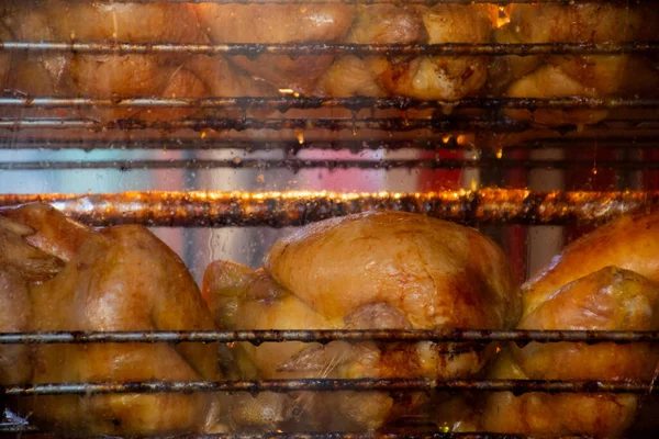 Fettiger Ungesunder Hühnerbraten Ofen — Stockfoto