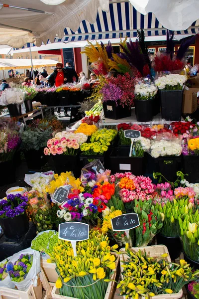 Fiori Mercato Dei Fiori Bouquet Disposizione Ideale Feste Come Festa — Foto Stock