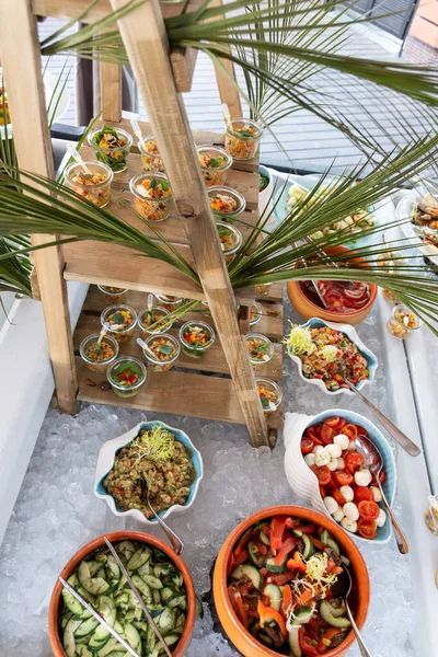 Luxus Catering Pool Food Blogger Veranstaltung Bankett Hochzeit Festlich Hotel — Stockfoto