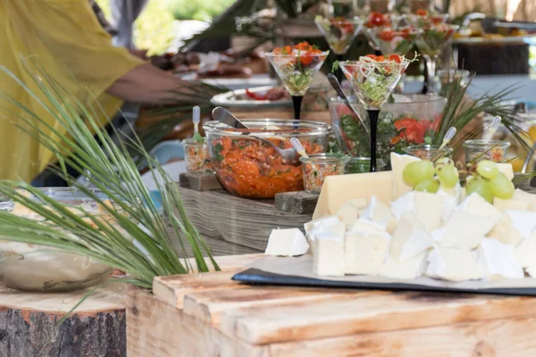 Luxe Catering Bij Het Zwembad Food Bloggers Event Banket Bruiloft — Stockfoto