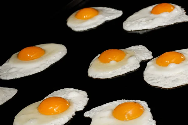 Ovos Fritos Mexidos Estação Omelete Hotel Restaurante Catering Evento Buffet — Fotografia de Stock